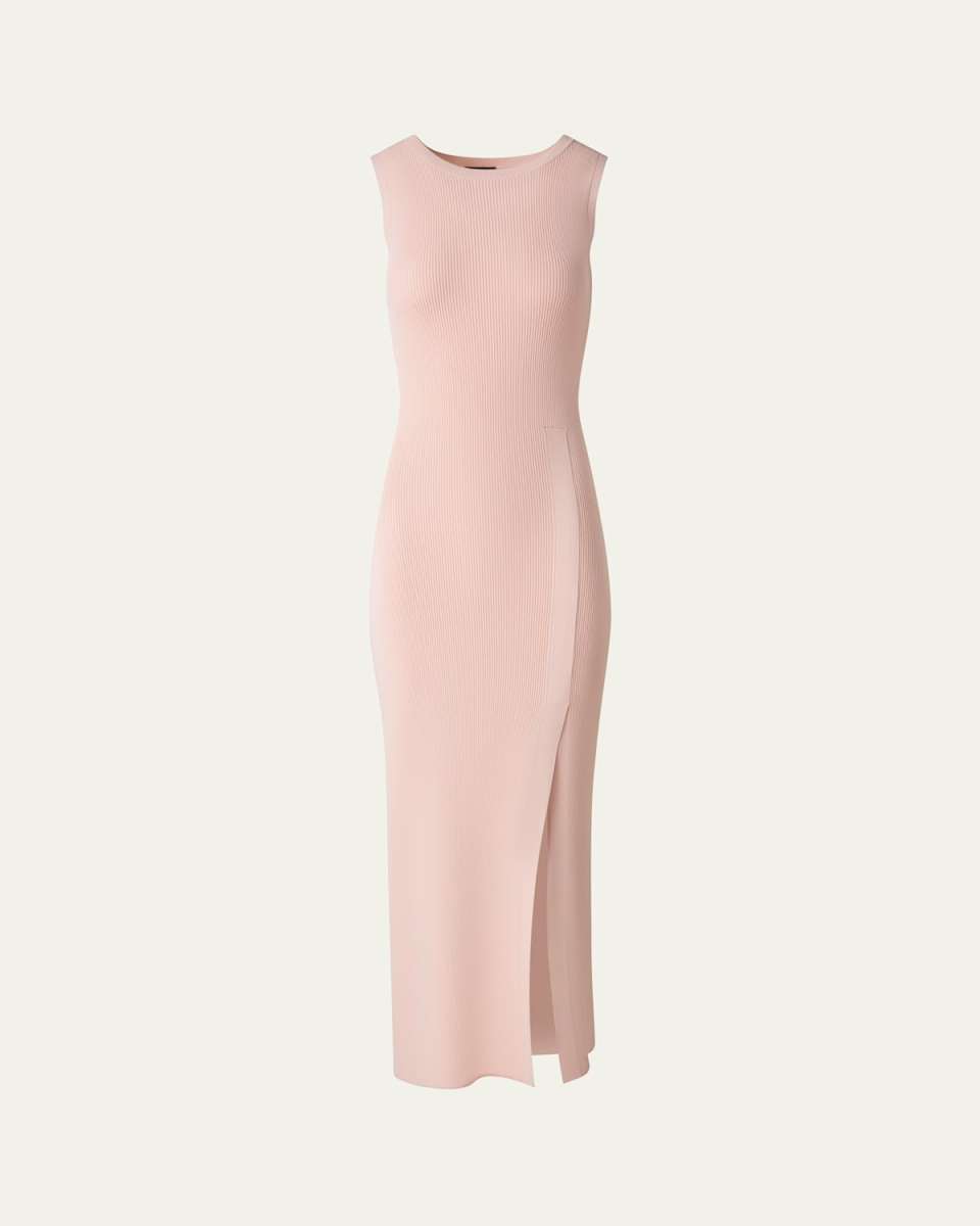 Sleeveless Ribbed Stretch Crepe Tube Dress